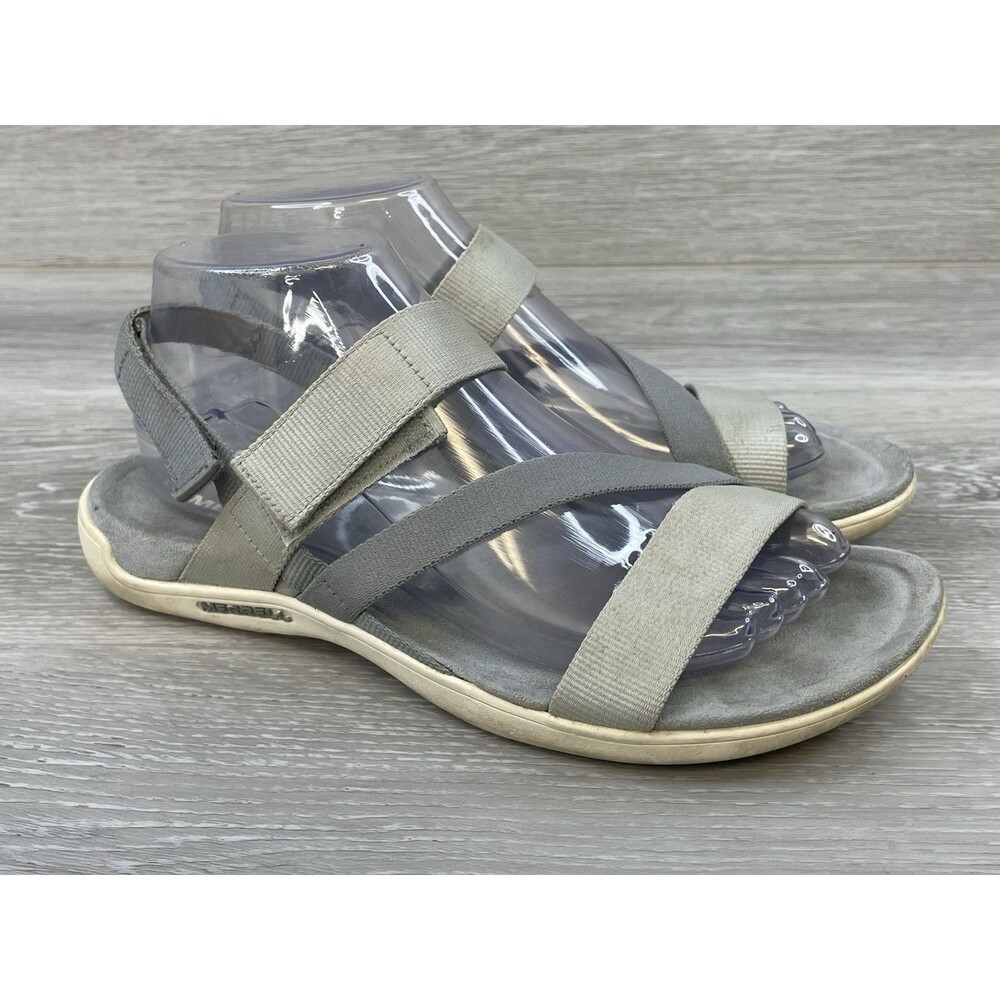 Merrell District 3 Strap Web J004384 Women's Sandals Us 8 Gray Slip-On Shoes